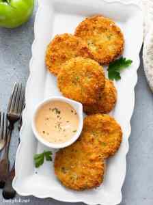 a plate of fried green tomatoes