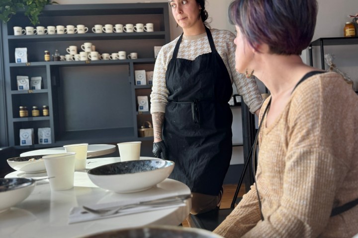 Louisa Ward preparing food in a kitchen