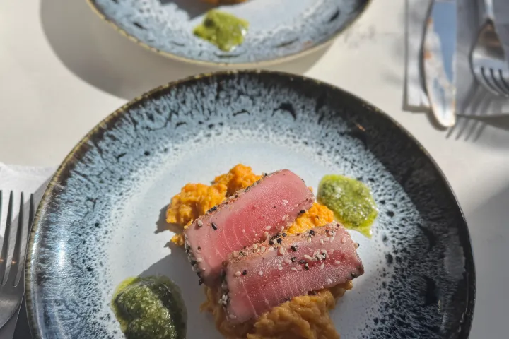 a plate of food on a table