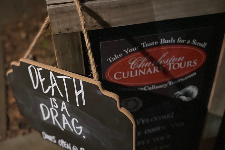 a close up of a sign